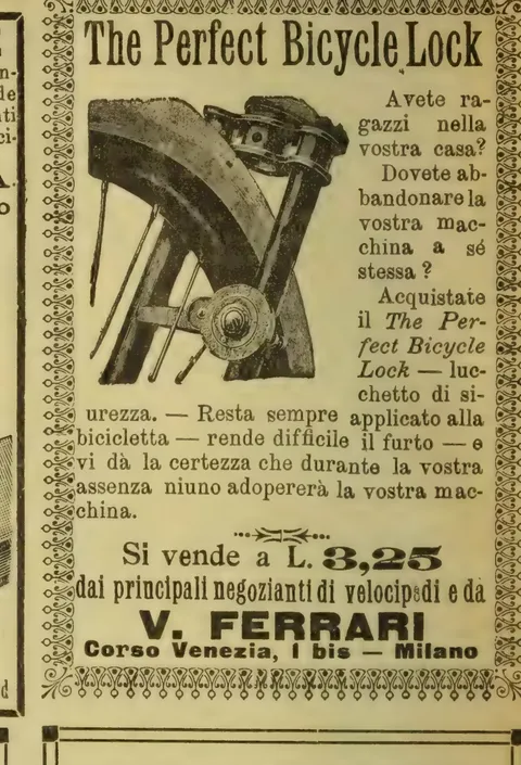 The Perfect Bicycle Lock, V. Ferrari, Milano