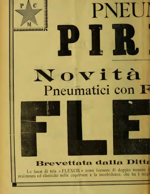 Pneumatici Pirelli pel 1897, Fasce di Tela Flexor (metà sinistra)