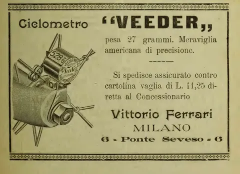 Ciclometro "Veeder", Vittorio Ferrari, Milano