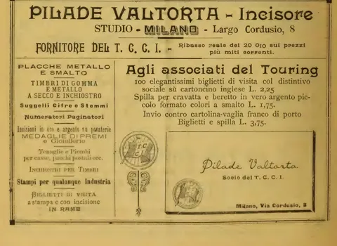 Pilade Valtorta, Incisore, Fornitore del T.C.C.I.