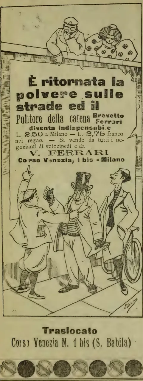 V. Ferrari, Pulitore della catena, Brevetto Ferrari