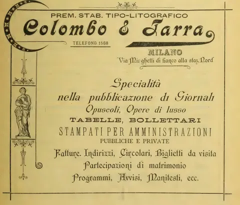 Colombo & Tarra, Premiato Stabilimento Tipo-Litografico