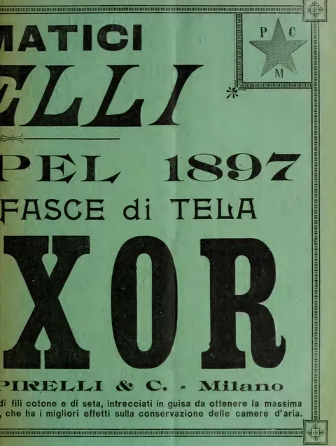 Pneumatici Pirelli pel 1897, Fasce di Tela Flexor (metà destra)