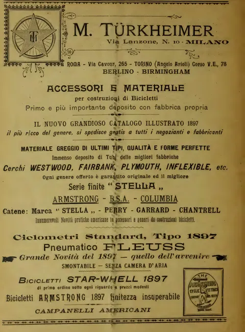 M. Türkheimer, Accessori e Materiale per Costruzioni di Biciclette
