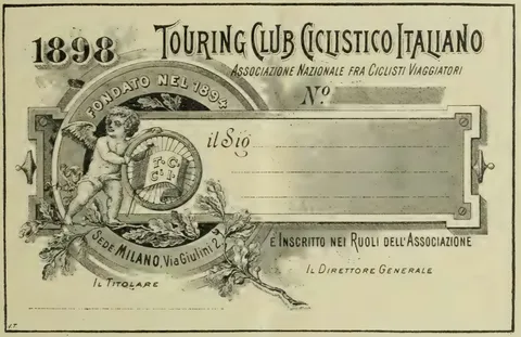 Facsimile della Tessera Touring Club Ciclistico Italiano