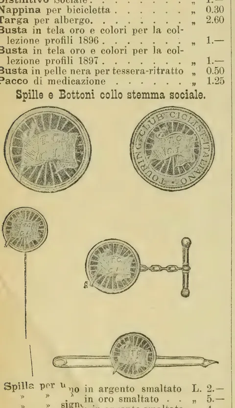 Spille e Bottoni collo stemma sociale