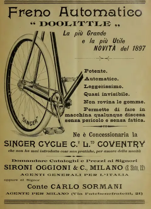 Freno Automatico "Doolittle", Singer Cycle Co. Ltd, Coventry
