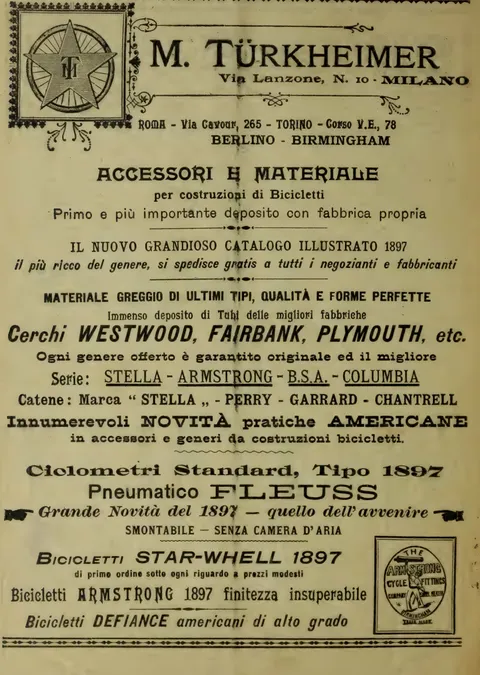 M. Türkheimer, Accessori e Materiale per Costruzioni di Biciclette