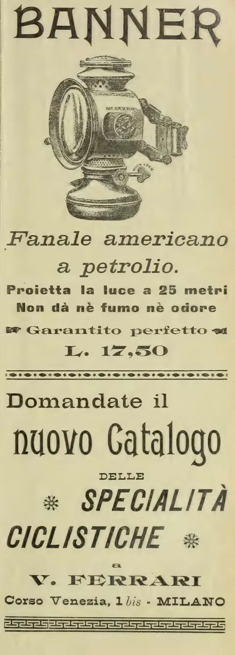 Banner, Fanale Americano a Petrolio