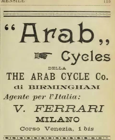"Arab" Cycles della The Arab Cycle Co. di Birmingham