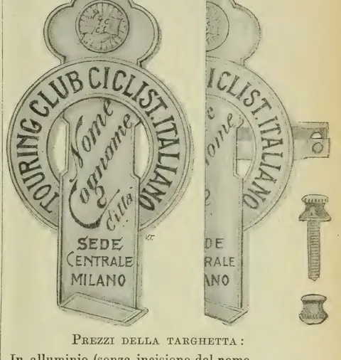 Targhetta da applicare alla bicicletta