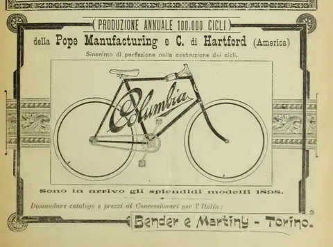 Pope Manufacturing Co., Biciclette Columbia (Bender e Martiny, Torino)