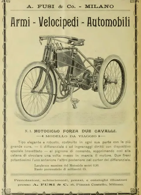 A. Fusi & Co., Armi, Velocipedi, Automobili
