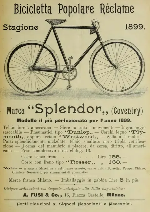 Bicicletta Popolare Réclame, Marca Splendor