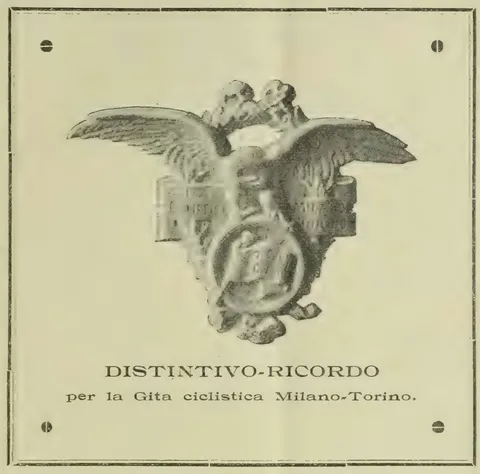 Distintivo-Ricordo per la Gita ciclistica Milano-Torino