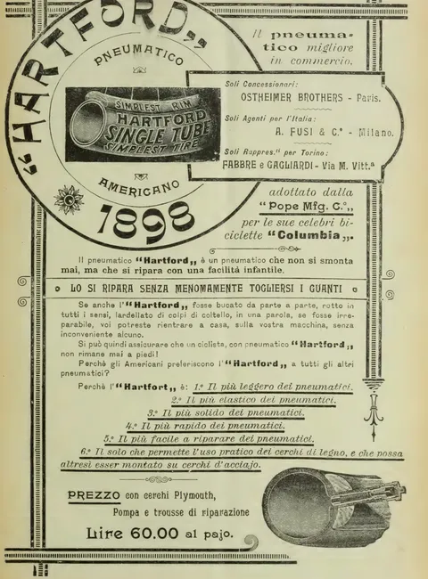 "Hartford" Pneumatico Americano, 1898