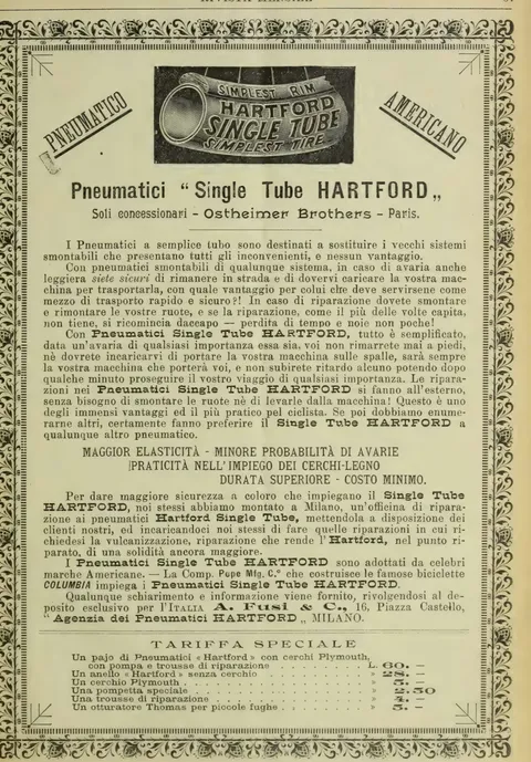 "Hartford" Pneumatico Americano
