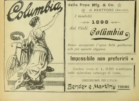 I modelli 1898 dei Cicli Columbia, della Pope Mfg. & Co.