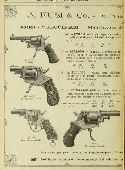 A. Fusi & Co., Armi e Velocipedi (rivoltelle)