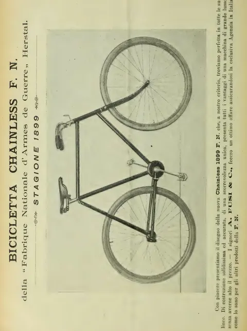 Bicicletta Chainless F. N., Stagione 1899
