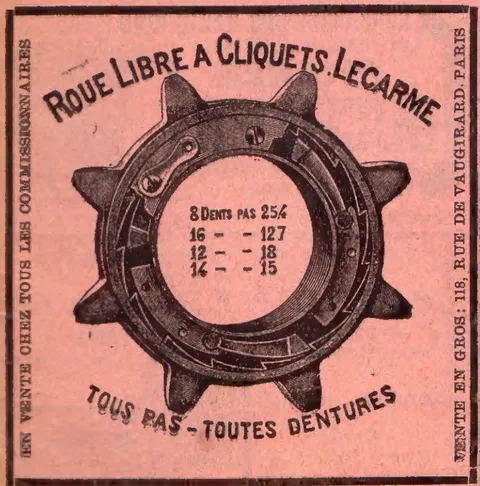 Roue Libre à Cliquets Lecarme