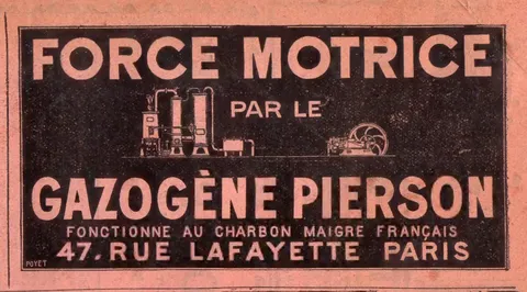 Force Motrice par le Gazogène Pierson