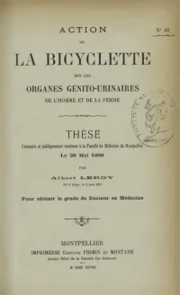 Action de la Bicyclette sur les Organes Genito-Urinaires cover