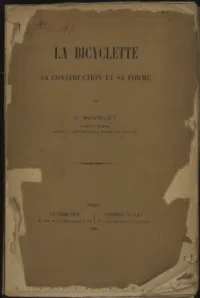 La Bicyclette: Sa Construction et Sa Forme cover
