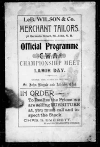 Official Programme: C.W.A. Championship Meet, St. John cover