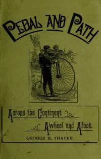 Pedal and Path: Across the Continent Awheel and Afoot cover