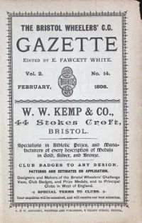 The Bristol Wheelers C.C. Gazette front cover