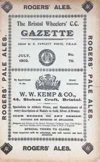 The Bristol Wheelers C.C. Gazette, Vol 1903, No 7 cover