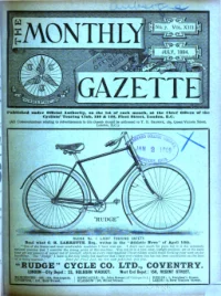Ctc Gazette, Vol 1894, No 7 cover