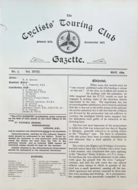 CTC Gazette, Vol 1899, No 5 cover