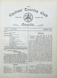 CTC Gazette, Vol 1899, No 8 cover