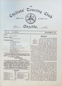 CTC Gazette, Vol 1899, No 11 cover