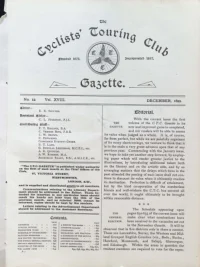 CTC Gazette, Vol 1899, No 12 cover