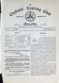CTC Gazette, Vol 1905, No 9 cover