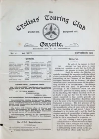 CTC Gazette, Vol 1905, No 11 cover