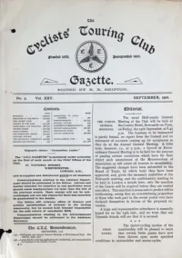 CTC Gazette, Vol 1906, No 9 cover