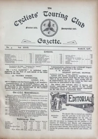 CTC Gazette, Vol 1908, No 3 cover