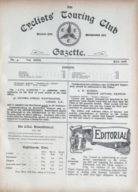 CTC Gazette, Vol 1908, No 5 cover