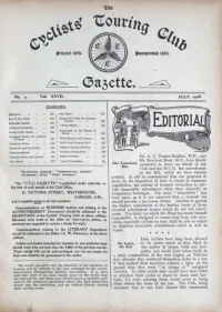 CTC Gazette, Vol 1908, No 7 cover