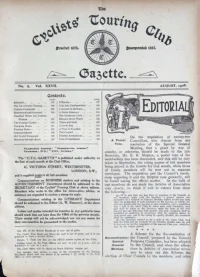 CTC Gazette, Vol 1908, No 8 cover