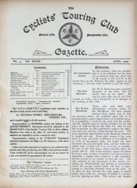 CTC Gazette, Vol 1909, No 4 cover