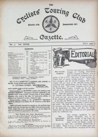 CTC Gazette, Vol 1909, No 7 cover