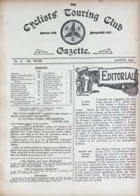 CTC Gazette, Vol 1909, No 8 cover