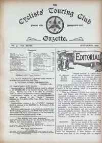 CTC Gazette, Vol 1909, No 9 cover