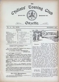 CTC Gazette, Vol 1909, No 12 cover