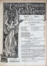 Ctc Gazette, Vol 1911, No 5 cover